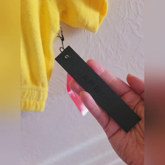 Carbon38,‎  Micro Terry Cropped Top, Yellow, Size XS - Picture 7 of 10